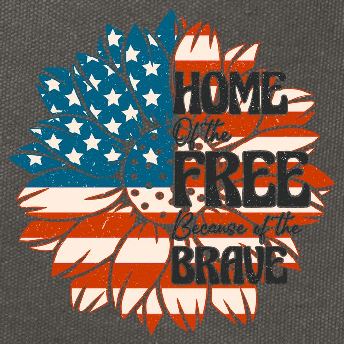 Sunflower USA Flag Home Of The Free Because Of The Brave Gift Cotton Canvas Backpack