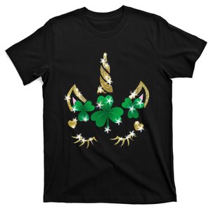 Sarcastic Unicorn Face Print Cute Saint Patrick's Day T-Shirt