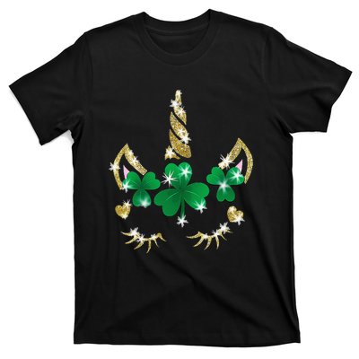 Sarcastic Unicorn Face Print Cute Saint Patrick's Day T-Shirt