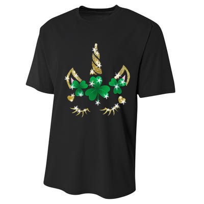 Sarcastic Unicorn Face Print Cute Saint Patrick's Day Performance Sprint T-Shirt