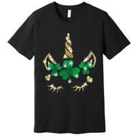 Sarcastic Unicorn Face Print Cute Saint Patrick's Day Premium T-Shirt