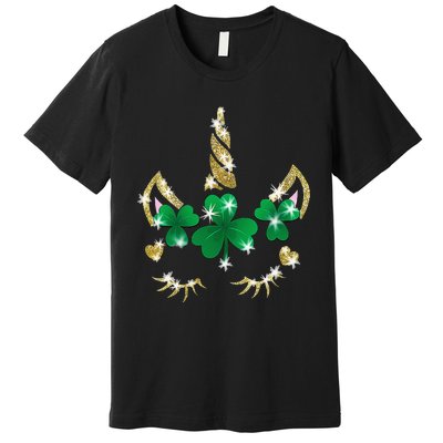 Sarcastic Unicorn Face Print Cute Saint Patrick's Day Premium T-Shirt