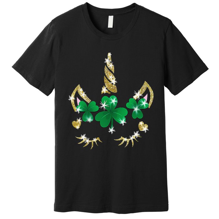 Sarcastic Unicorn Face Print Cute Saint Patrick's Day Premium T-Shirt