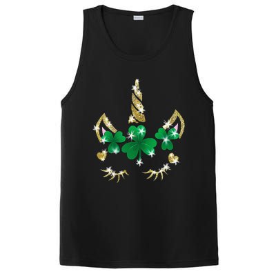 Sarcastic Unicorn Face Print Cute Saint Patrick's Day PosiCharge Competitor Tank