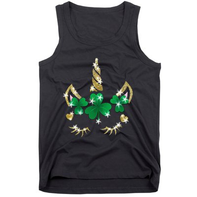 Sarcastic Unicorn Face Print Cute Saint Patrick's Day Tank Top