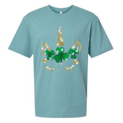 Sarcastic Unicorn Face Print Cute Saint Patrick's Day Sueded Cloud Jersey T-Shirt