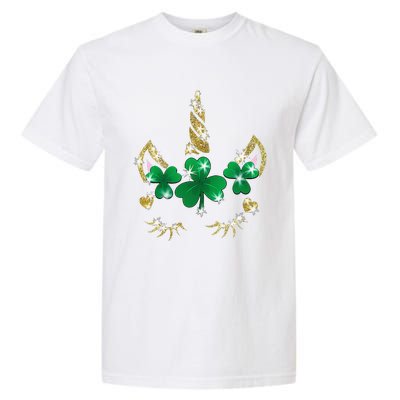 Sarcastic Unicorn Face Print Cute Saint Patrick's Day Garment-Dyed Heavyweight T-Shirt