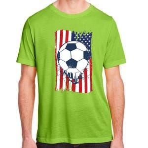 Soccer USA Flag Shirt, Soccer Ball Graphic Adult ChromaSoft Performance T-Shirt