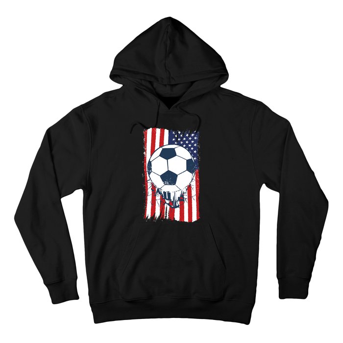 Soccer USA Flag Shirt, Soccer Ball Graphic Hoodie