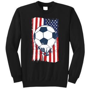 Soccer USA Flag Shirt, Soccer Ball Graphic Sweatshirt