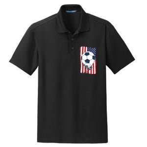 Soccer USA Flag Shirt, Soccer Ball Graphic Dry Zone Grid Polo