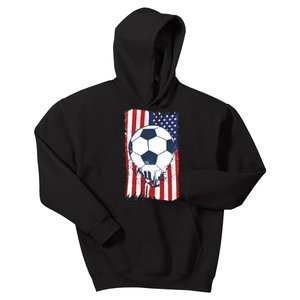 Soccer USA Flag Shirt, Soccer Ball Graphic Kids Hoodie