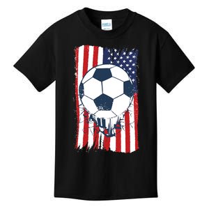 Soccer USA Flag Shirt, Soccer Ball Graphic Kids T-Shirt