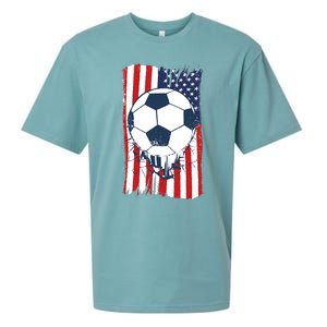 Soccer USA Flag Shirt, Soccer Ball Graphic Sueded Cloud Jersey T-Shirt