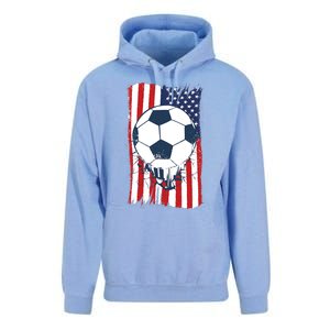 Soccer USA Flag Shirt, Soccer Ball Graphic Unisex Surf Hoodie