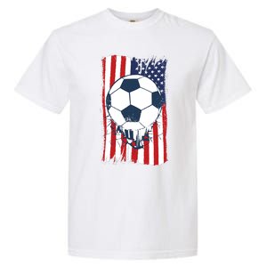 Soccer USA Flag Shirt, Soccer Ball Graphic Garment-Dyed Heavyweight T-Shirt