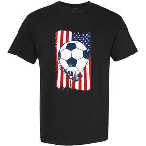 Soccer USA Flag, Soccer Ball Graphic Garment-Dyed Heavyweight T-Shirt