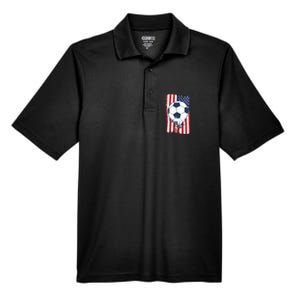 Soccer USA Flag, Soccer Ball Graphic Men's Origin Performance Pique Polo