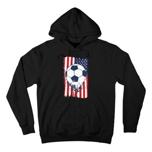 Soccer USA Flag, Soccer Ball Graphic Hoodie