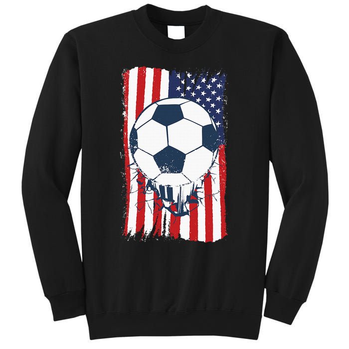 Soccer USA Flag, Soccer Ball Graphic Sweatshirt