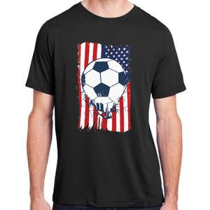 Soccer USA Flag, Soccer Ball Graphic Adult ChromaSoft Performance T-Shirt