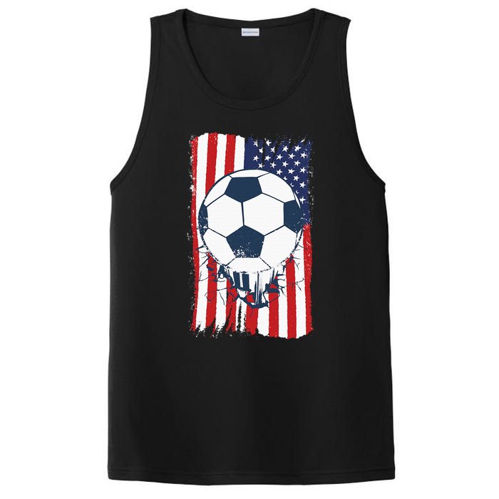 Soccer USA Flag, Soccer Ball Graphic PosiCharge Competitor Tank