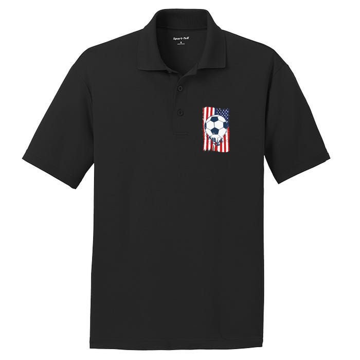 Soccer USA Flag, Soccer Ball Graphic PosiCharge RacerMesh Polo