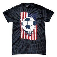 Soccer USA Flag, Soccer Ball Graphic Tie-Dye T-Shirt