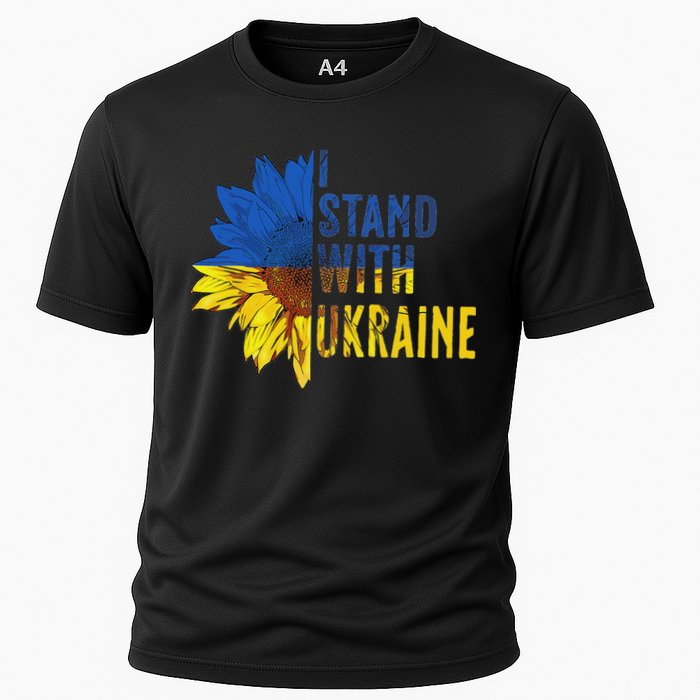 Sunflower Ukraine Flag I Stand With Ukraine Cooling Performance Crew T-Shirt