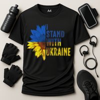 Sunflower Ukraine Flag I Stand With Ukraine Cooling Performance Crew T-Shirt