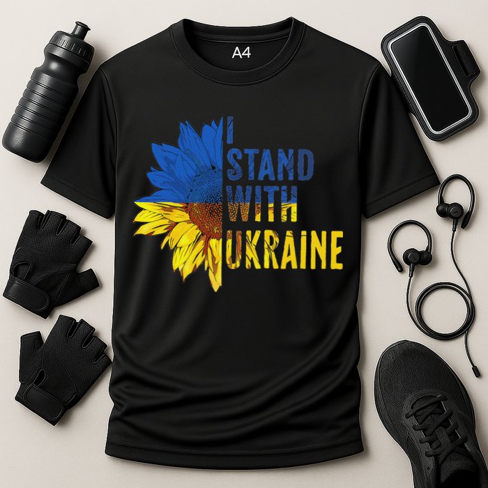 Sunflower Ukraine Flag I Stand With Ukraine Cooling Performance Crew T-Shirt
