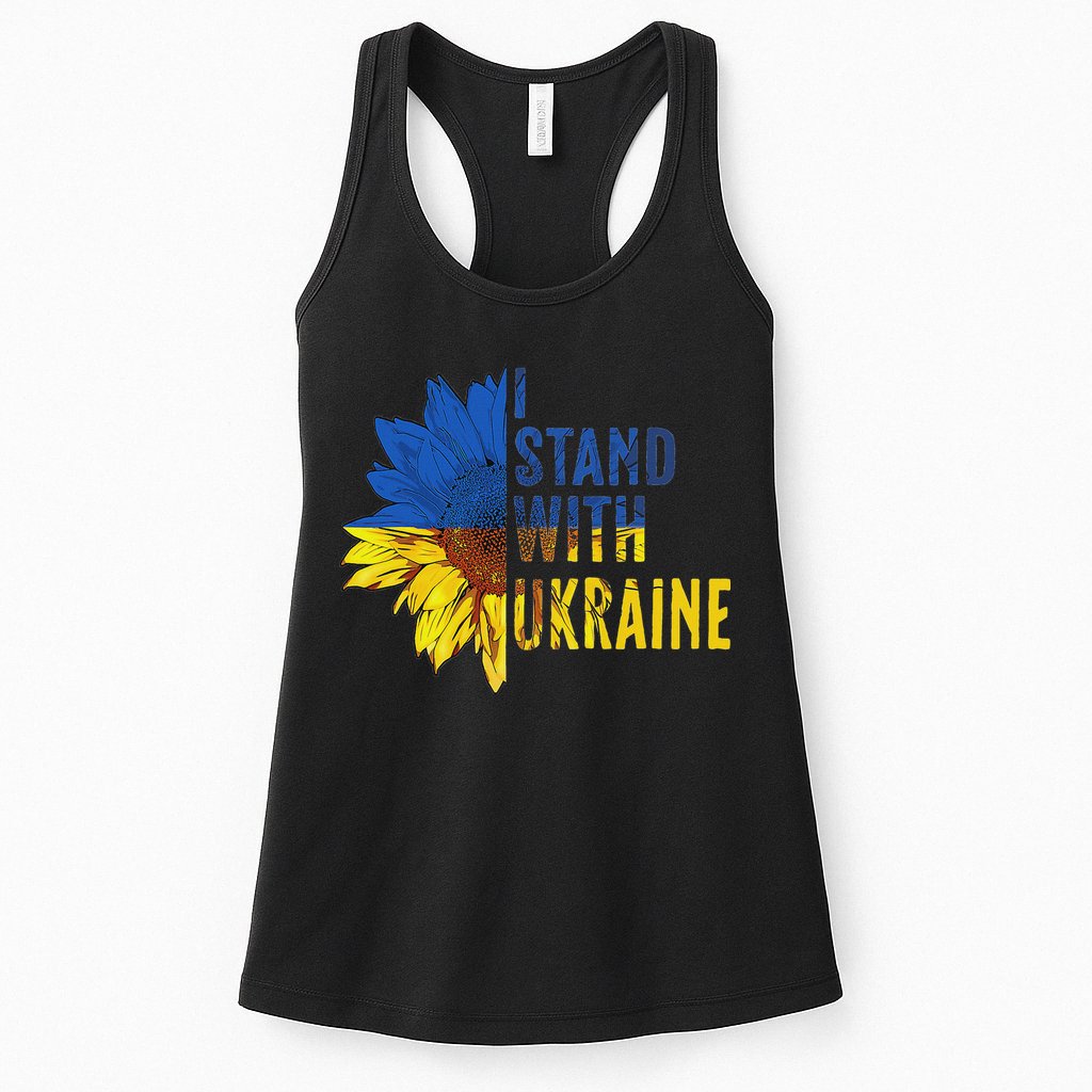 Sunflower Ukraine Flag I Stand With Ukraine Womens Tank Top