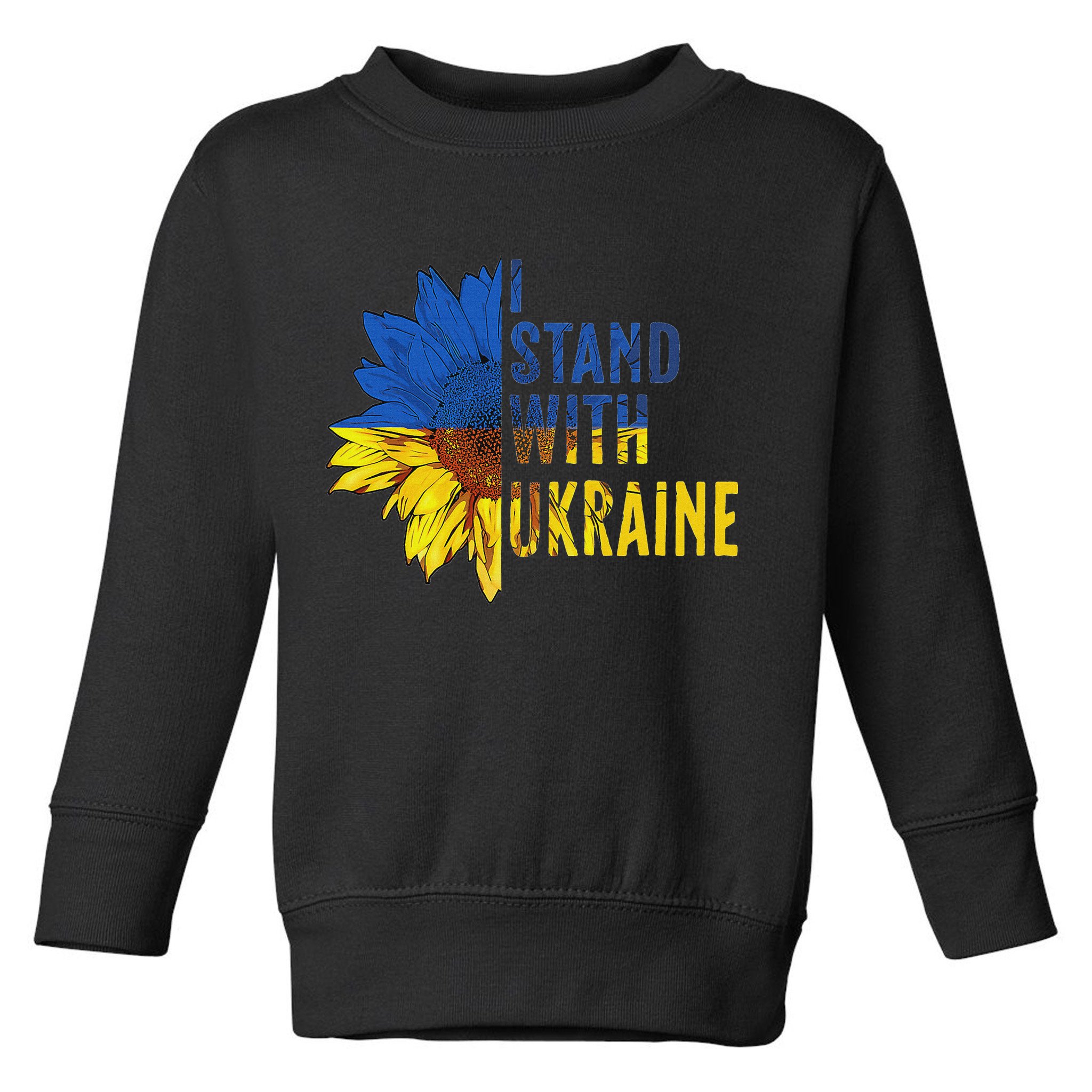 Sunflower Ukraine Flag I Stand With Ukraine Toddler Sweatshirt