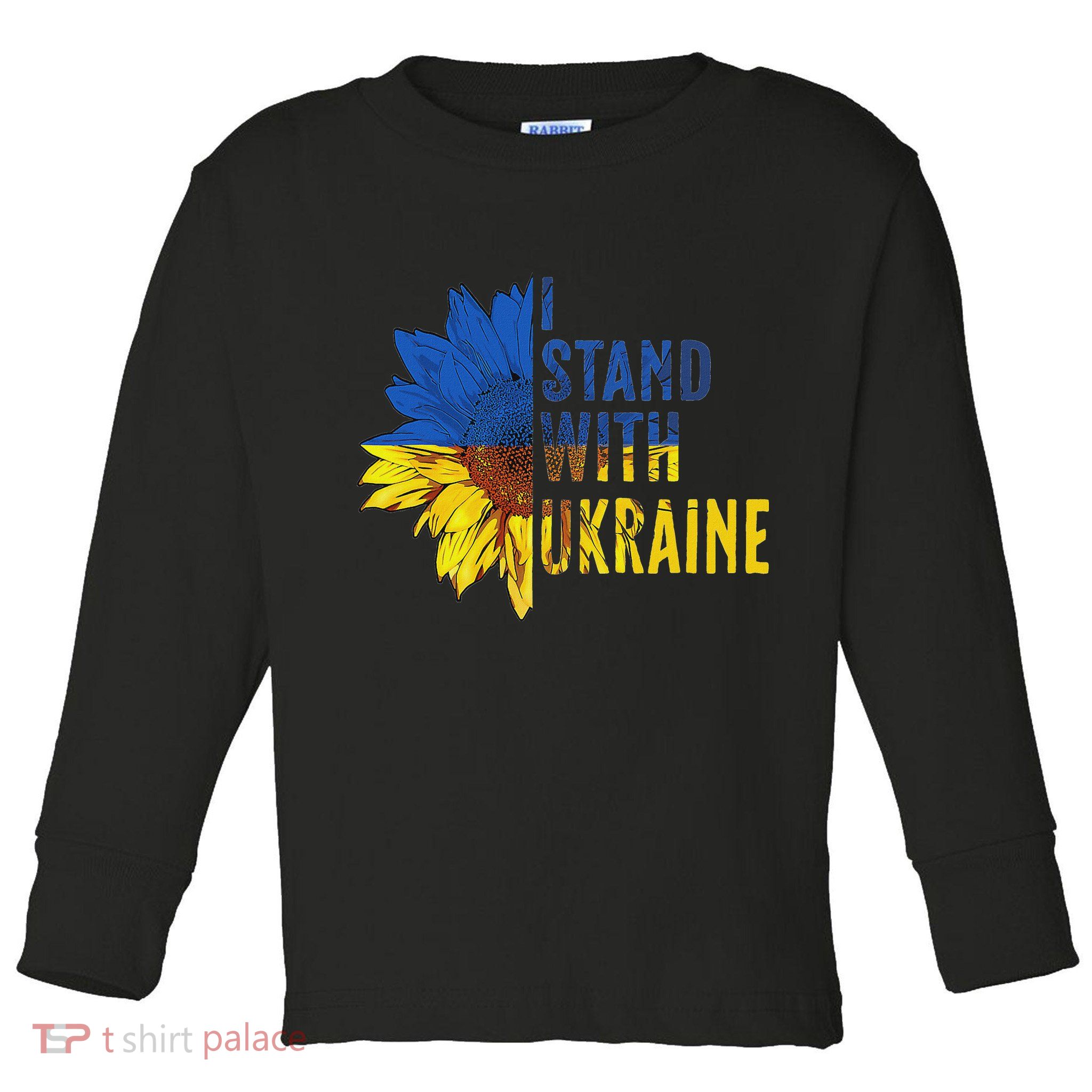 Sunflower Ukraine Flag I Stand With Ukraine Toddler Long Sleeve Shirt