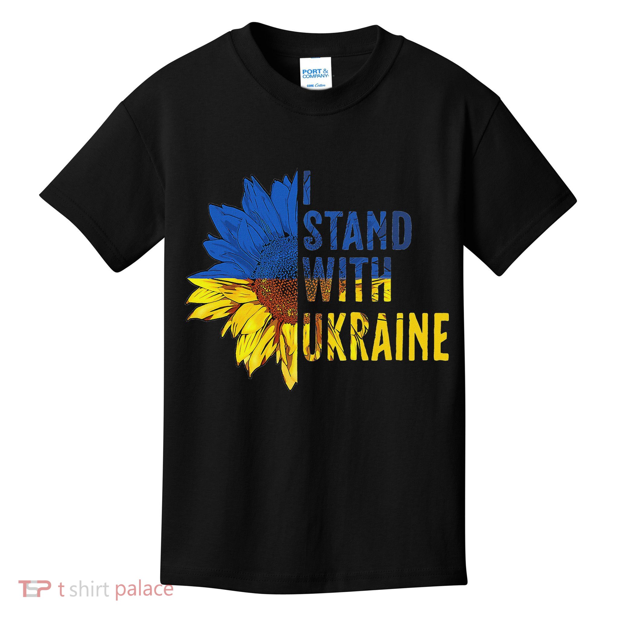 Sunflower Ukraine Flag I Stand With Ukraine Kids T-Shirt