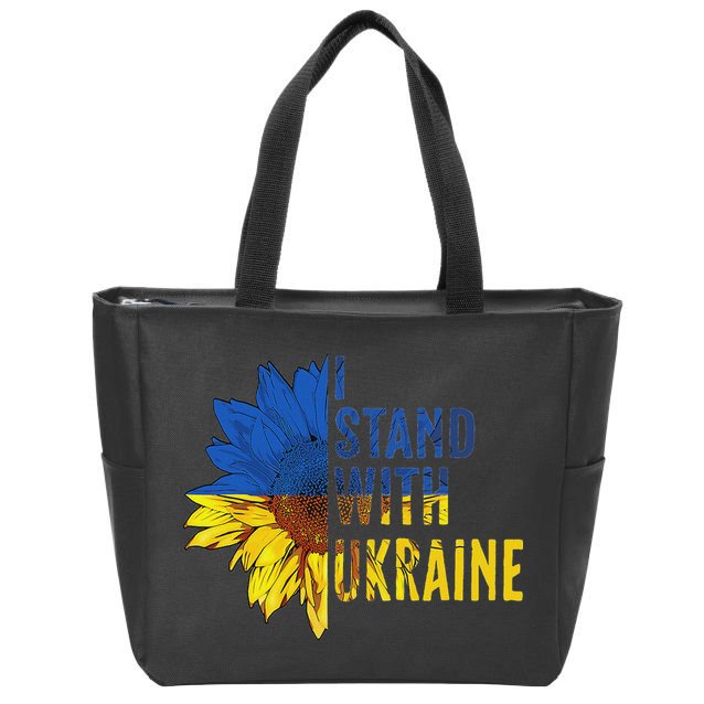 Sunflower Ukraine Flag I Stand With Ukraine Zip Tote Bag