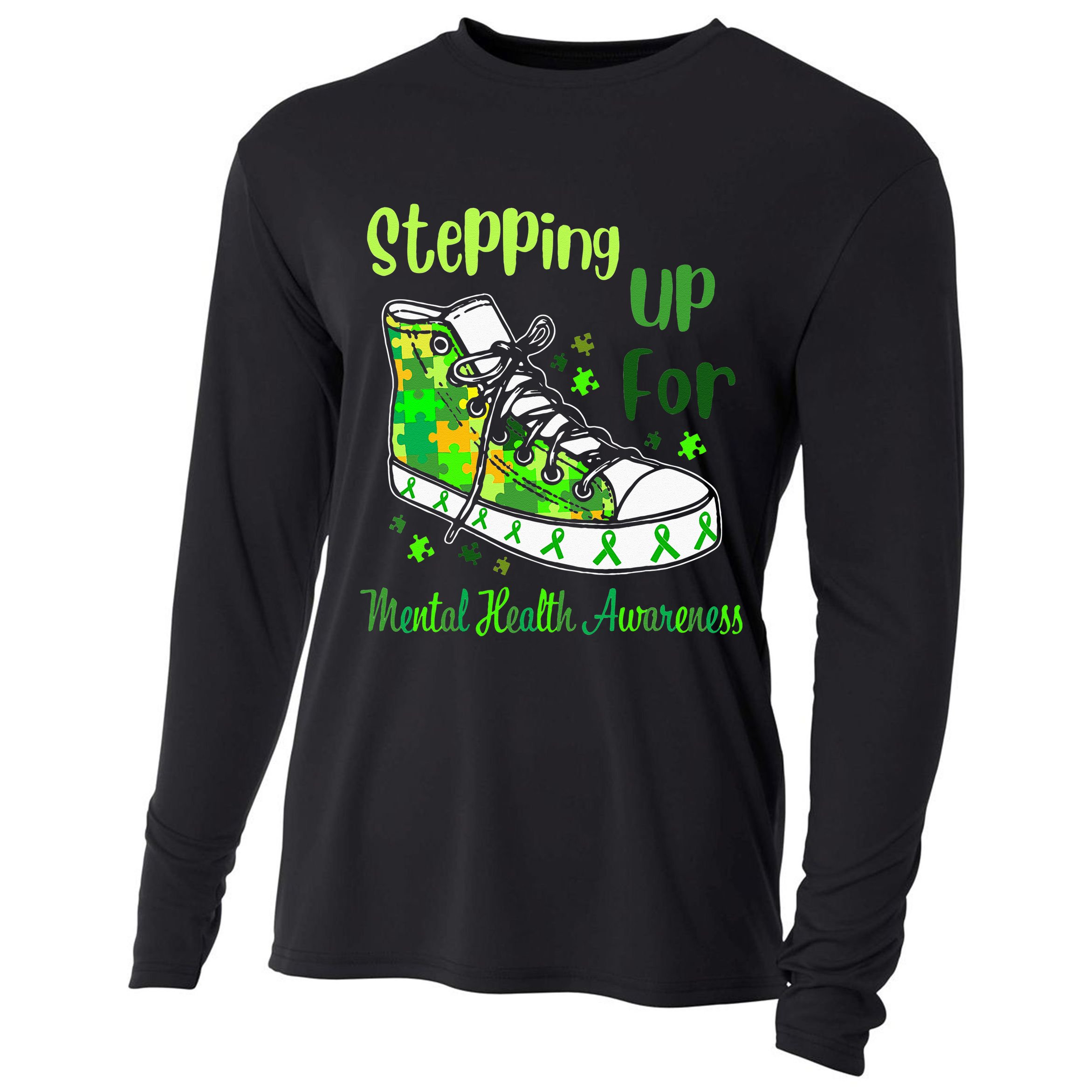 Stepping Up For Mental Health Awareness Shoes Cooling Performance Long Sleeve Crew