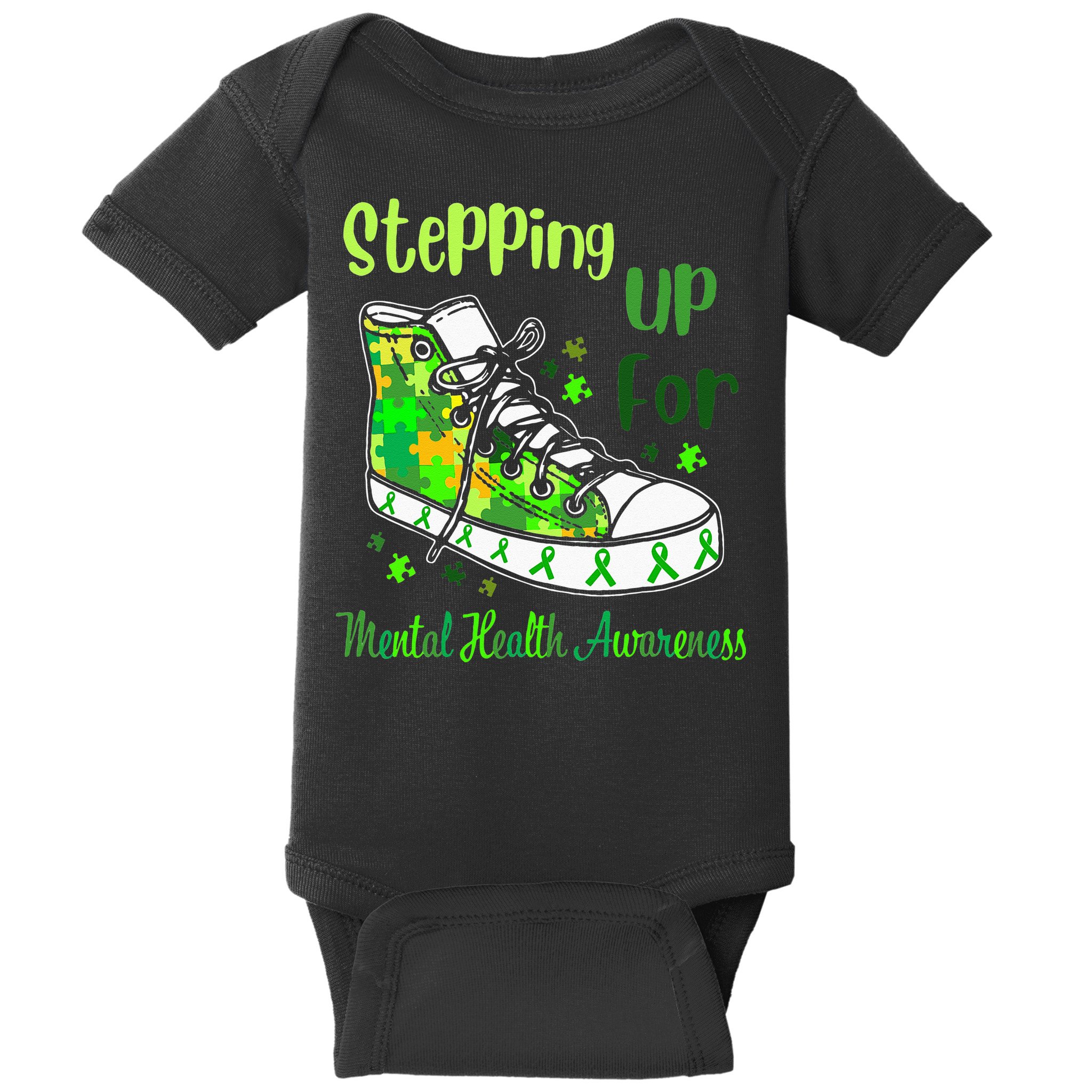 Stepping Up For Mental Health Awareness Shoes Baby Bodysuit