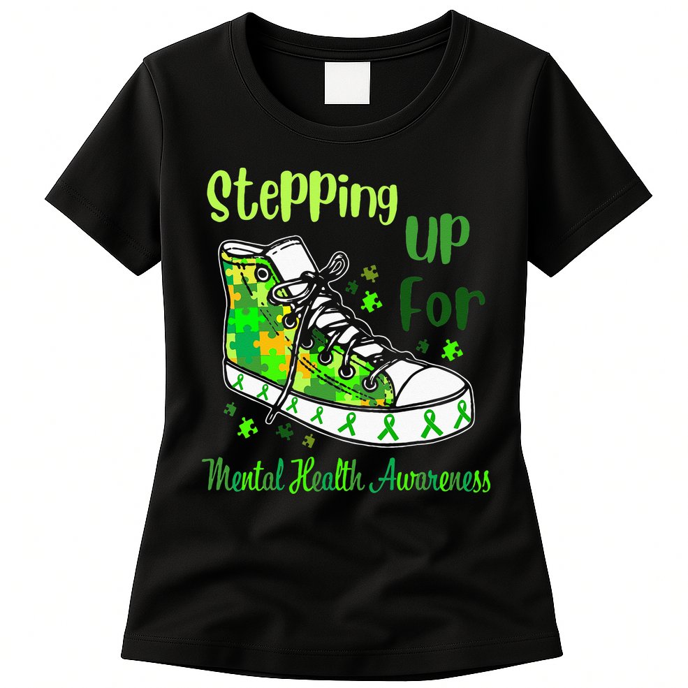 Stepping Up For Mental Health Awareness Shoes Womens T-Shirt