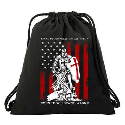 Stand Up For What You Believe In Even If You Stand Alone Drawstring Bag