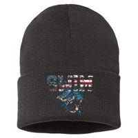 Swimming USA Flag American Vintage US Swimmer Sustainable Knit Beanie