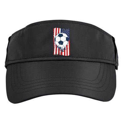Soccer USA Flag Soccer Ball Graphic Adult Drive Performance Visor