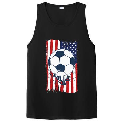 Soccer USA Flag Soccer Ball Graphic PosiCharge Competitor Tank