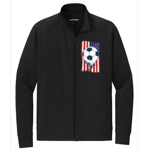 Soccer USA Flag Soccer Ball Graphic Stretch Full-Zip Cadet Jacket