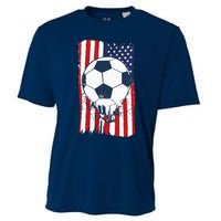 Soccer USA Flag Soccer Ball Graphic Cooling Performance Crew T-Shirt