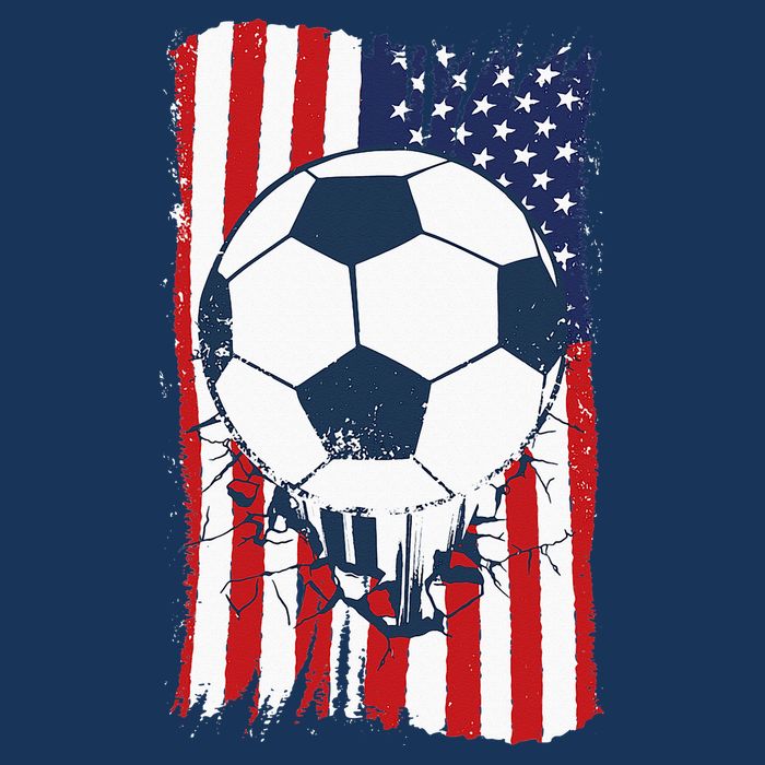 Soccer USA Flag Soccer Ball Graphic Cooling Performance Crew T-Shirt