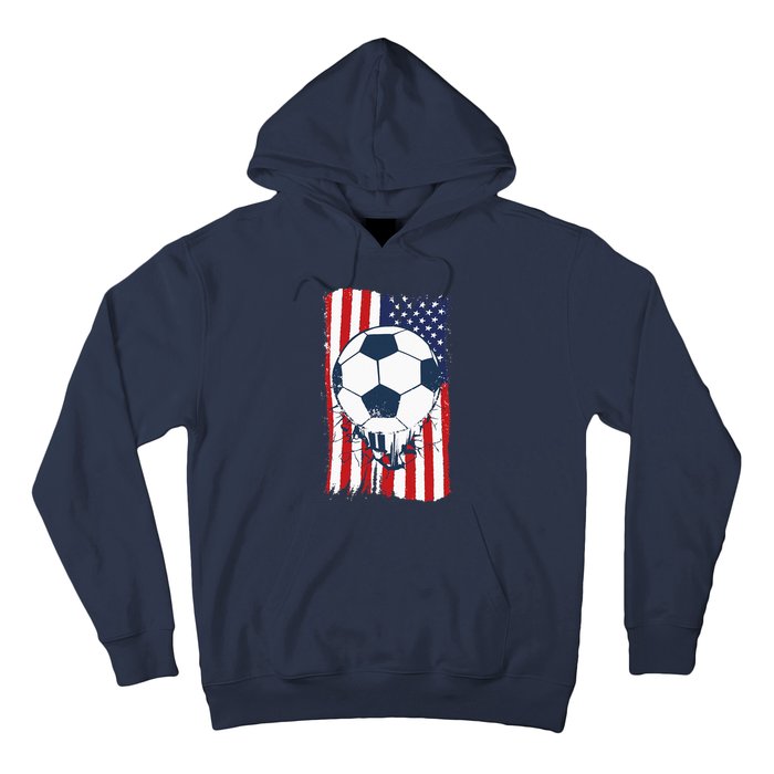 Soccer USA Flag Soccer Ball Graphic Hoodie