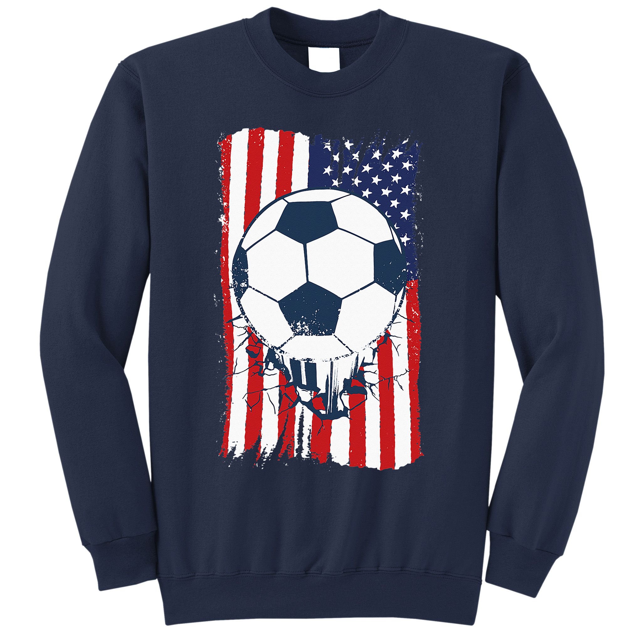 Soccer USA Flag Soccer Ball Graphic Sweatshirt
