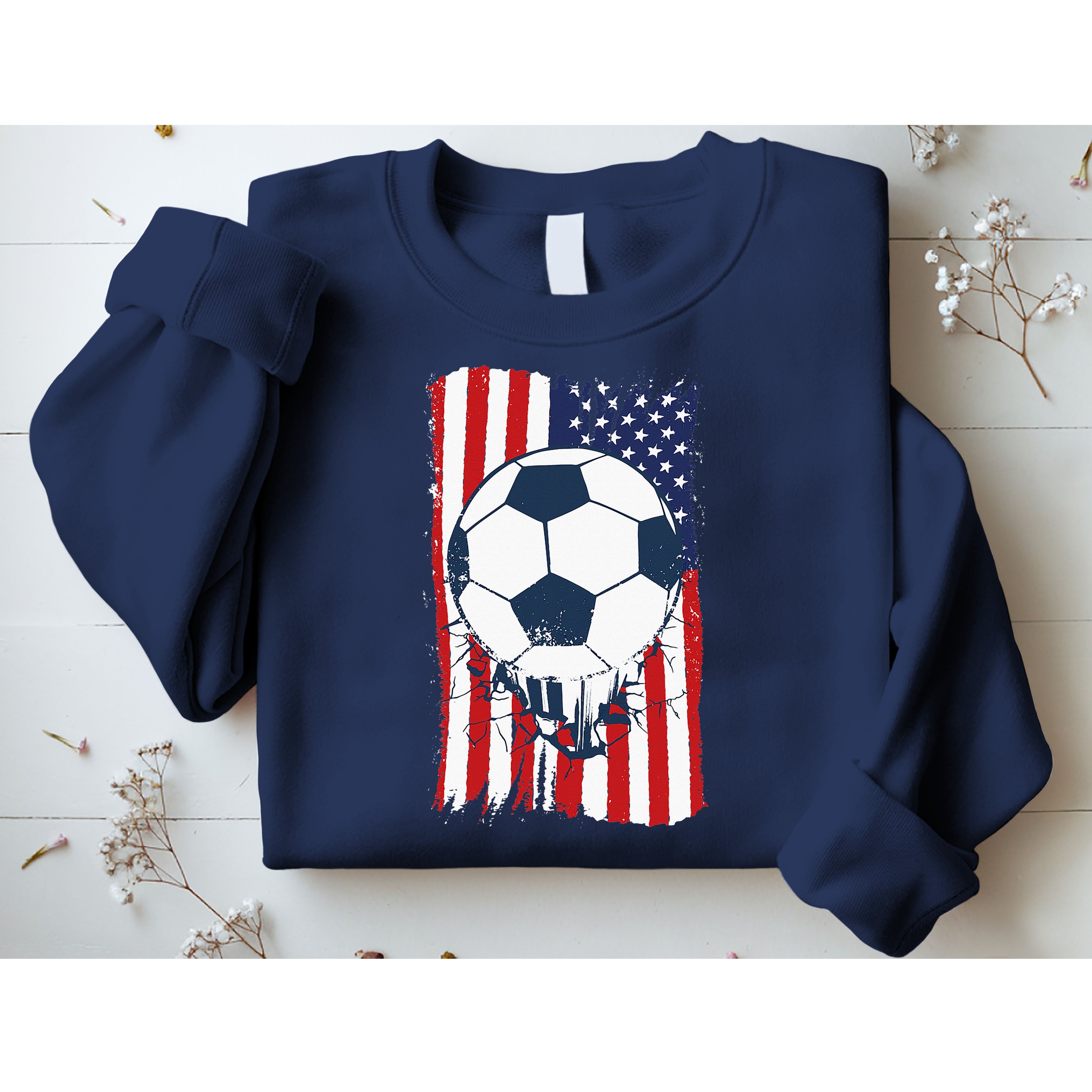 Soccer USA Flag Soccer Ball Graphic Sweatshirt