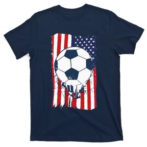 Soccer USA Flag Soccer Ball Graphic T-Shirt